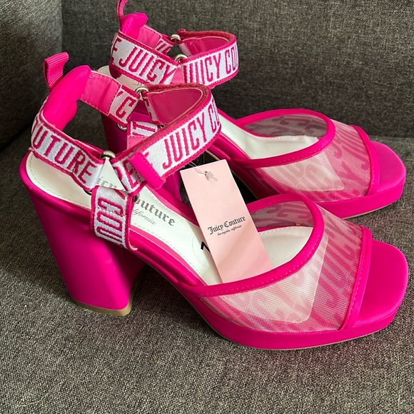 JUICY COUTURE HOT PINK GRAMERCY HEELS NWT - Picture 2 of 9